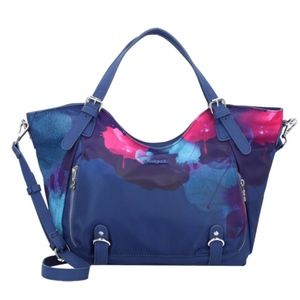 Desigual blue painted flower shoulder bag NEW with TAG